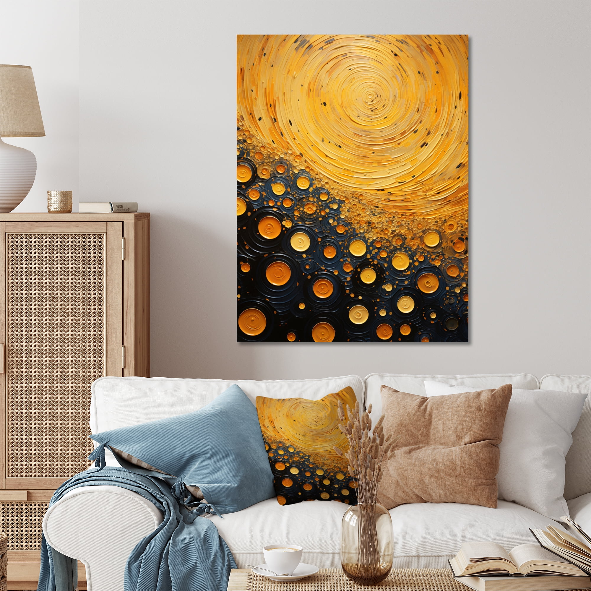 Designart "Color landscape Abstract Saffron II" Abstract Botanicals