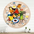 thumbnail image 1 of Designart 'Colored Geometric Abstract Compositions I' Modern Wall Clock, 1 of 5