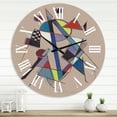 thumbnail image 1 of Designart 'Colored Geometric Abstract Compositions Iii' Modern Wall Clock, 1 of 5