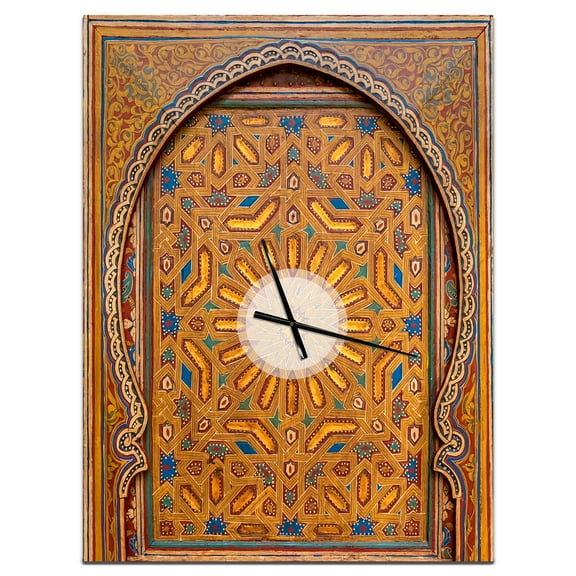 Designart 'Colored Indian Ornament' Bohemian Wall Clock