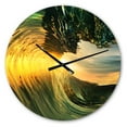 thumbnail image 1 of Designart 'Colored Ocean Waves Falling Down VII' Coastal Wall Clock, 1 of 3