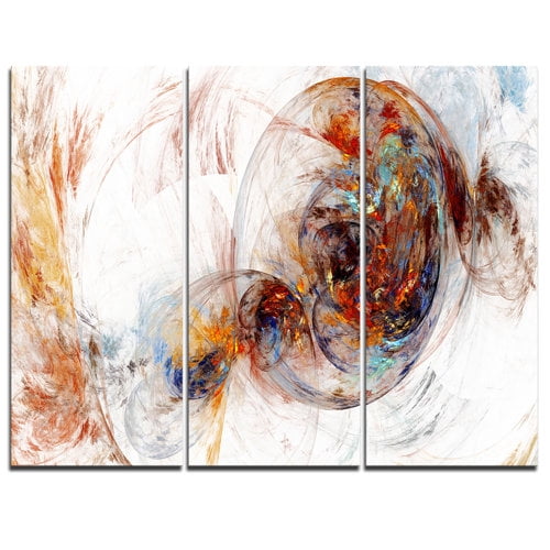 Designart 'Colored Smoke Brown ' Abstract Canvas art print