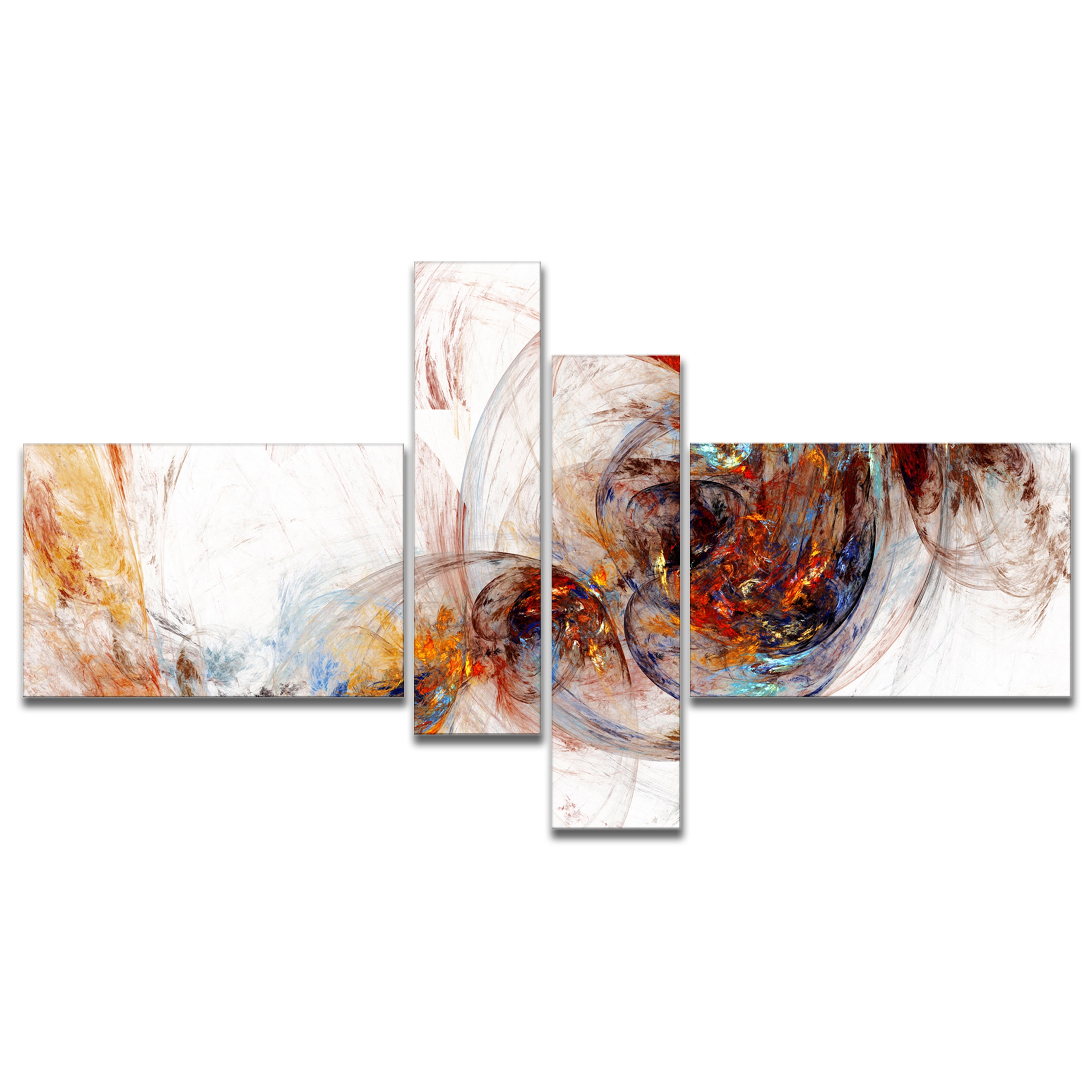 Designart 'Colored Smoke Brown ' Abstract Canvas art print