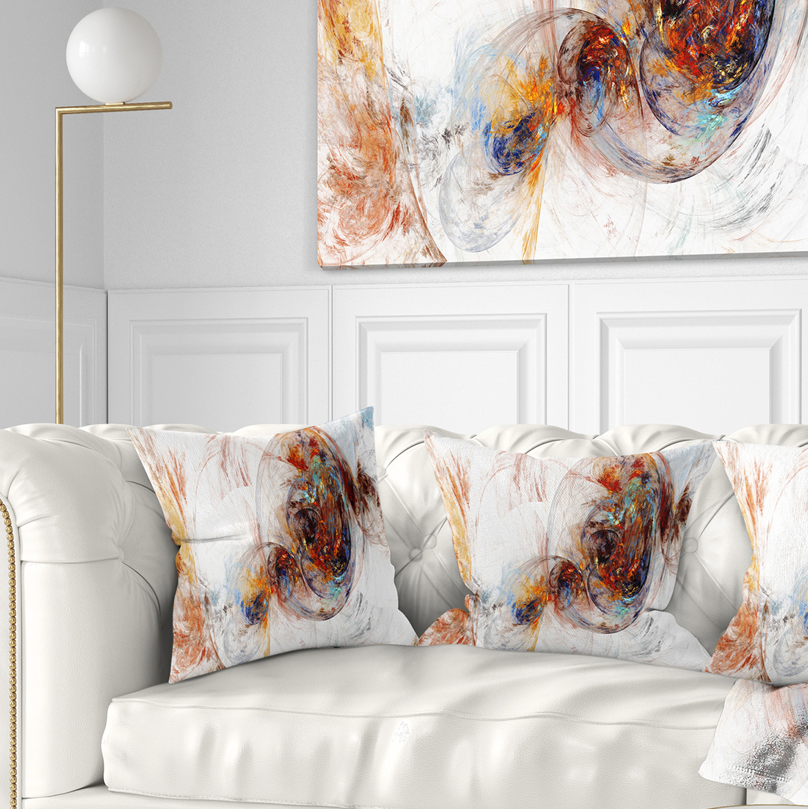 Designart Colored Smoke Brown - Abstract Throw Pillow - 16x16