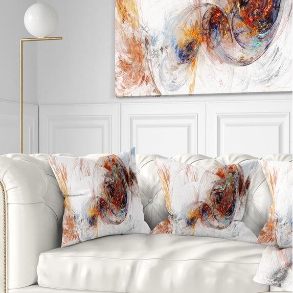 Designart Colored Smoke Brown - Abstract Throw Pillow - 18x18