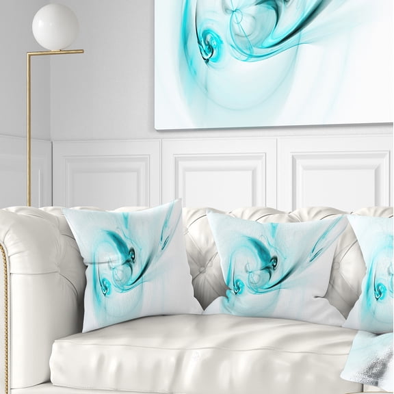 Designart Colored Smoke Light Blue - Abstract Throw Pillow - 16x16