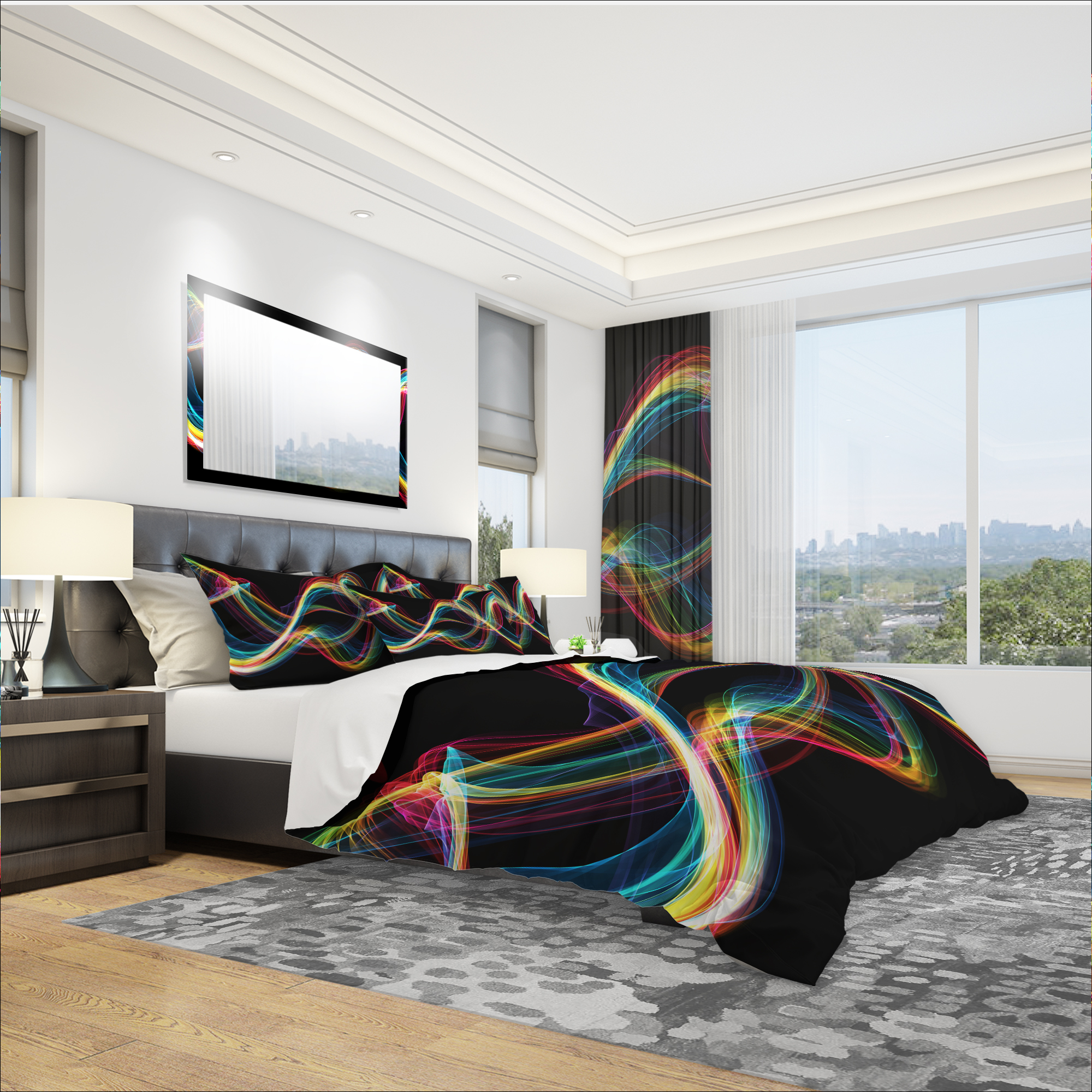 Designart 'Colored Smoke' Modern & Contemporary Duvet Cover Set