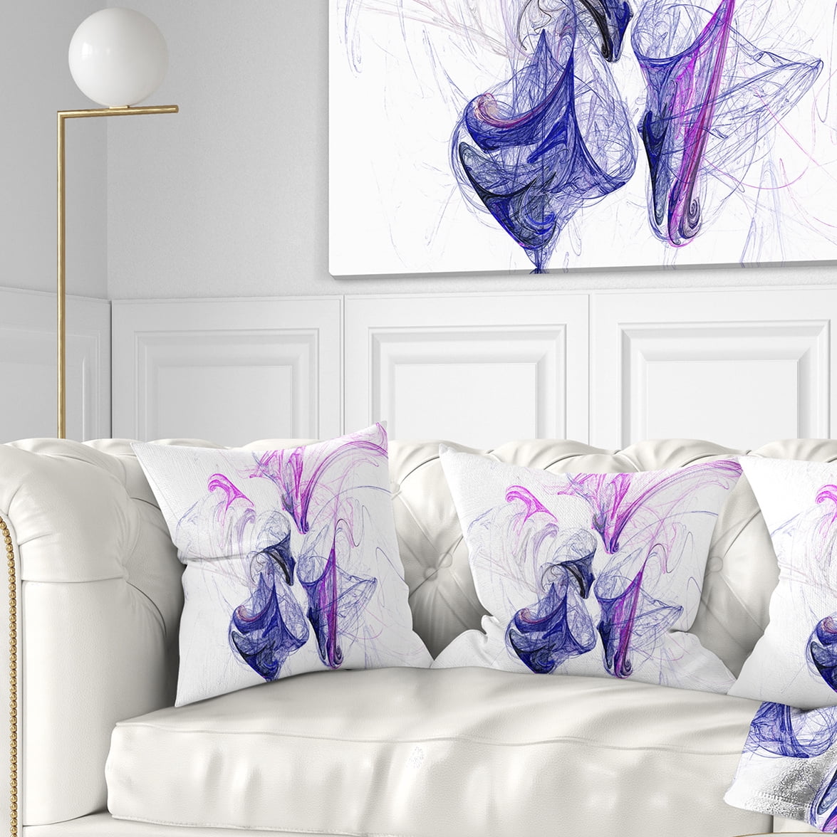 Designart Colored Smoke Purple - Abstract Throw Pillow - 18x18
