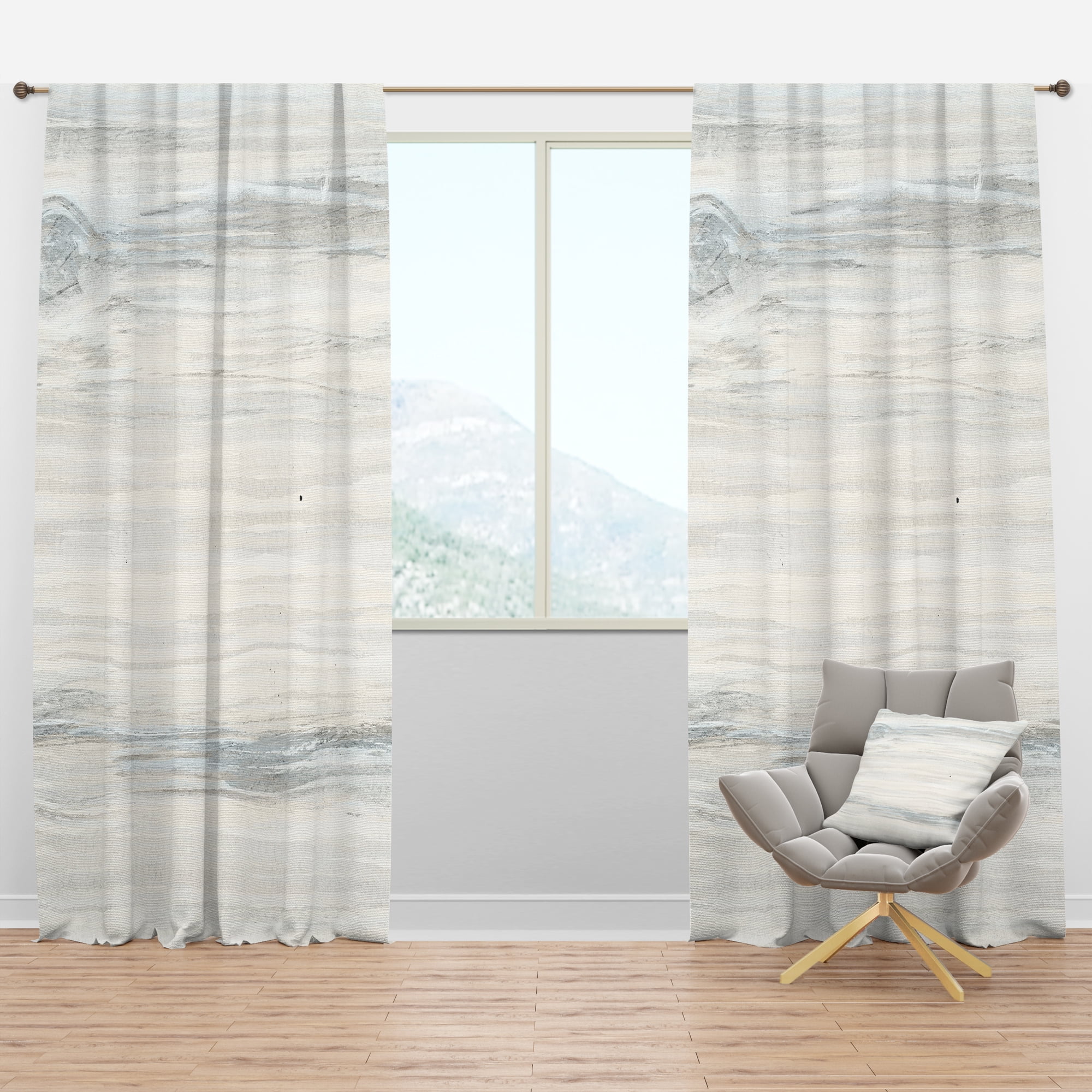 Designart 'Colorfields in Watercolor III' Modern Blackout Curtain Panel