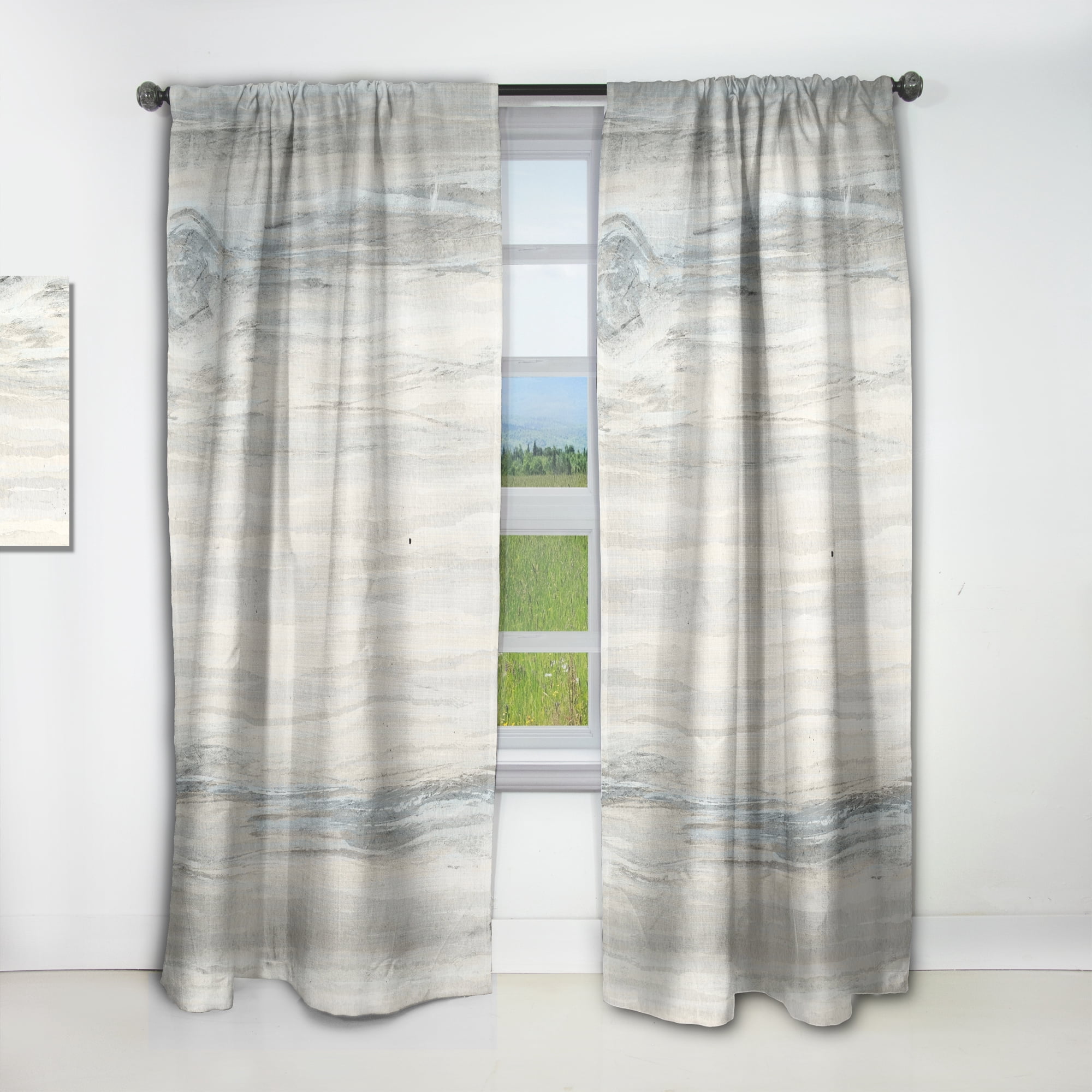 Designart 'Colorfields in Watercolor III' Modern Curtain Panel