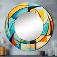 thumbnail image 1 of Designart "Colorful 0 Mid Century Abstract quintessence I" Abstract Collages Rund Mirror For Wall Decor - Large Multi-Color Round Print Mirror - Round Mid-Century Mirror 23" x 23" Inch, 1 of 6