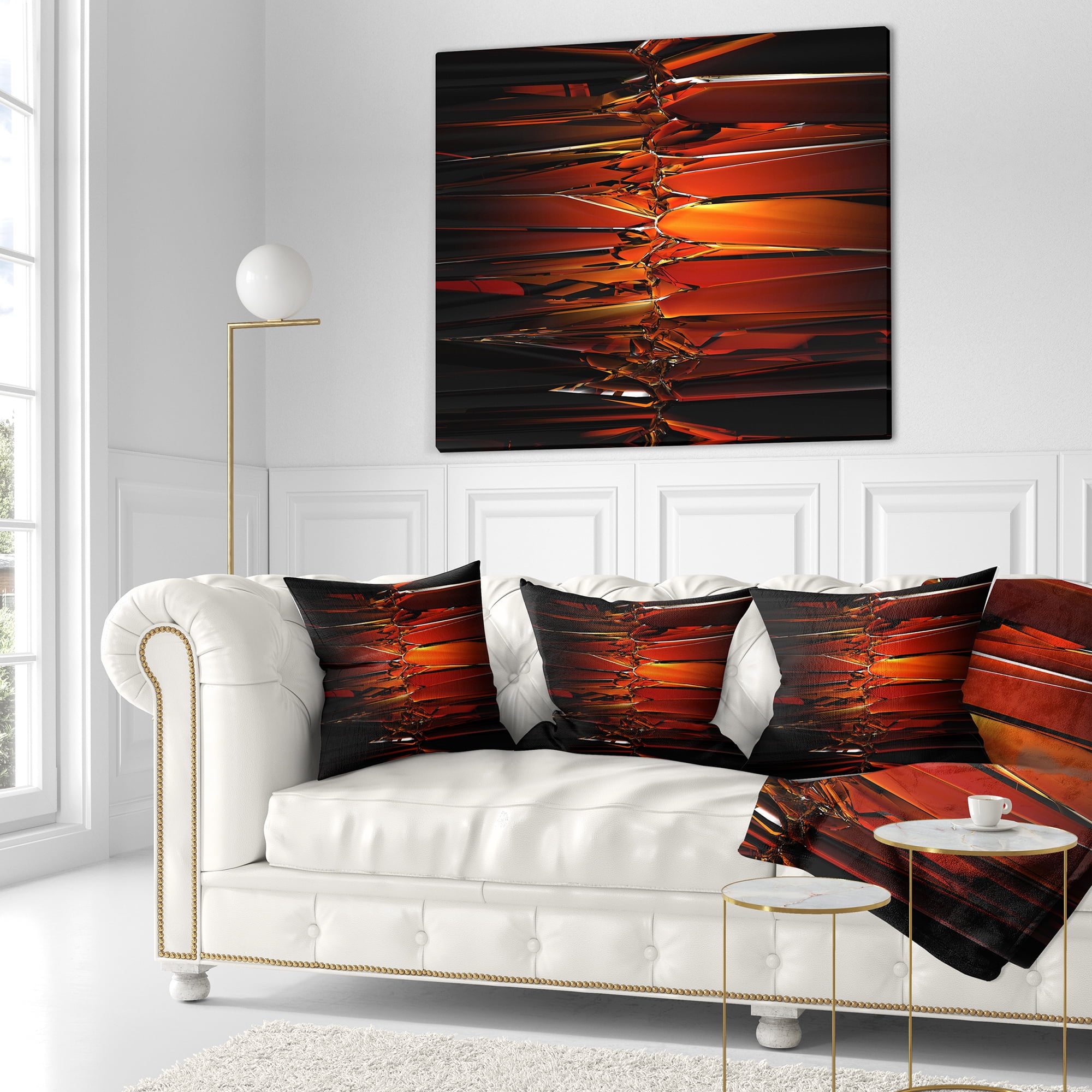 Designart Colorful Abstract Glass Design - Abstract Throw Pillow - 18x18