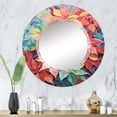thumbnail image 1 of Designart "Colorful Abstraction of Poinsettia Flower" Floral & Botanical Round Wall Mirror - Floral Oval Printed Decorative Oversized Mirror - Multiple Color Options, 1 of 4