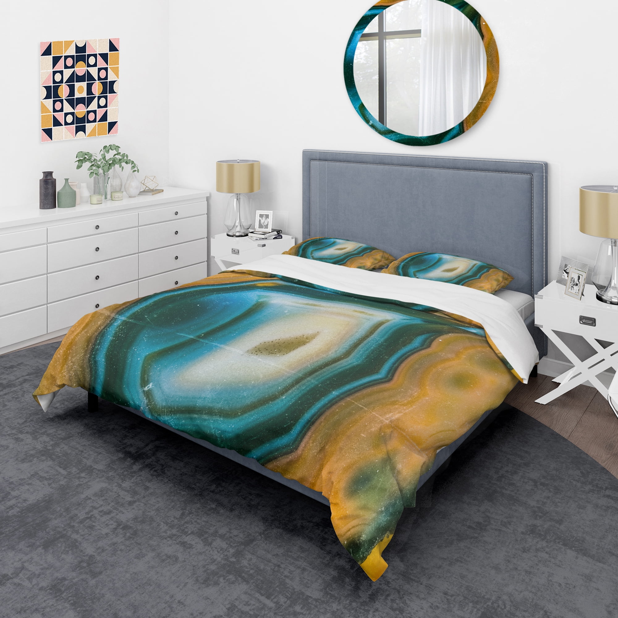 Designart 'Colorful Agate Pattern' Abstract Duvet Cover Set
