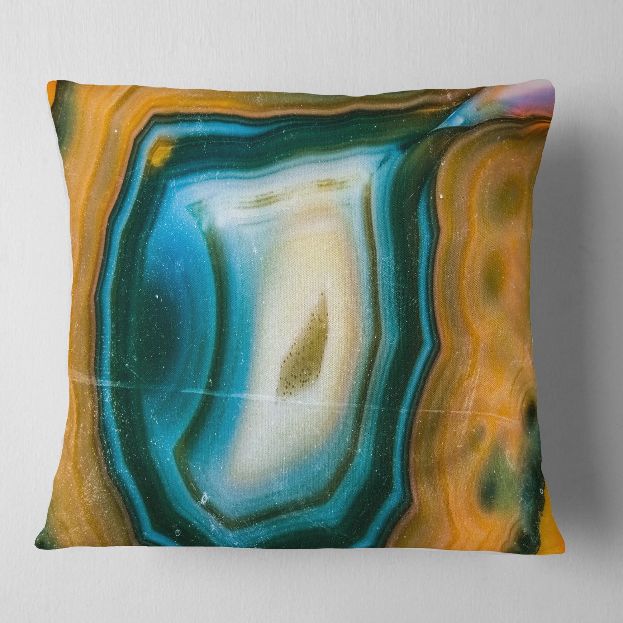 Designart Colorful Agate Pattern - Abstract Throw Pillow - 16x16
