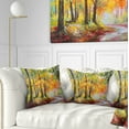 thumbnail image 1 of Designart Colorful Autumn Forest - Landscape Printed Throw Pillow - 18x18, 1 of 5