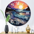 thumbnail image 1 of Designart "Colorful Beach horizon II" Nautical & Beach Oversized Wall Clock, 1 of 5