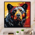 thumbnail image 1 of Designart "Colorful Bear Abstract Art I" Animals Framed Wall Art - Traditional Colorful Bear Bedroom Framed Canvas Wall Art, 1 of 6