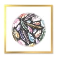 thumbnail image 1 of Designart 'Colorful Boho Feathers In Circle Shape' Bohemian & Eclectic Framed Art Print, 1 of 4