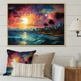 thumbnail image 1 of Designart "Colorful Bold Palm Trees horizon I" Nautical & Beach Floater Framed Canvas Art Print, 1 of 7
