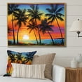 thumbnail image 1 of Designart "Colorful Bold Palm Trees horizon IV" Palm Trees Floater Framed Canvas Wall Art, 1 of 7