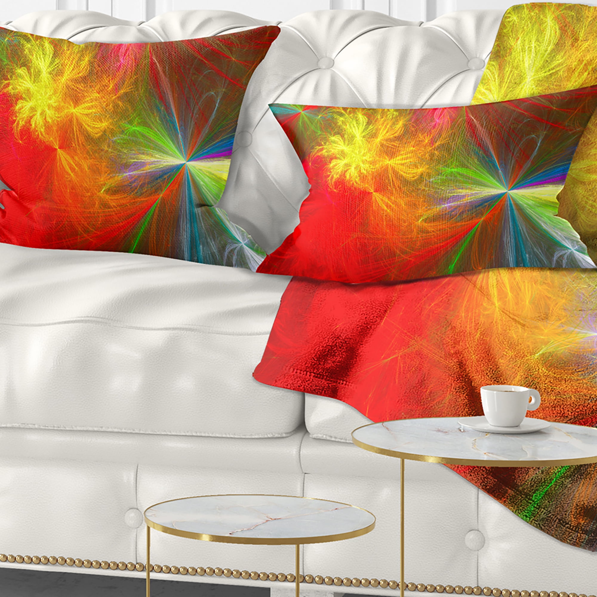 Designart Colorful Christmas Spectacular Show - Abstract Throw Pillow - 12x20