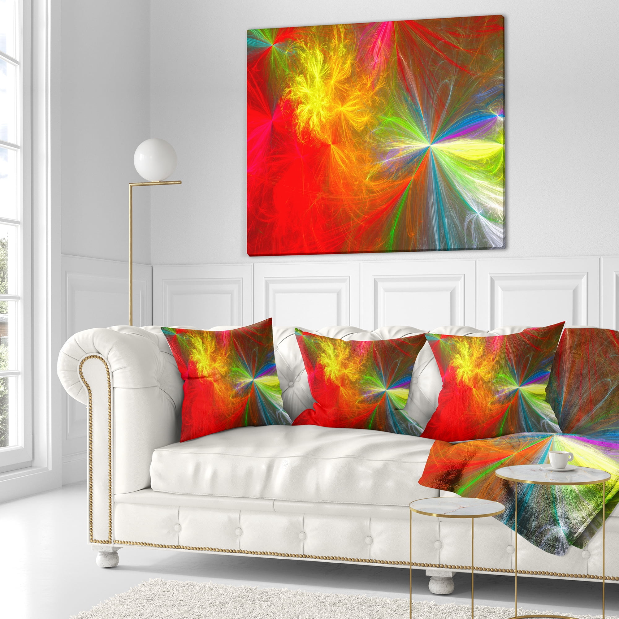 Designart Colorful Christmas Spectacular Show - Abstract Throw Pillow - 16x16