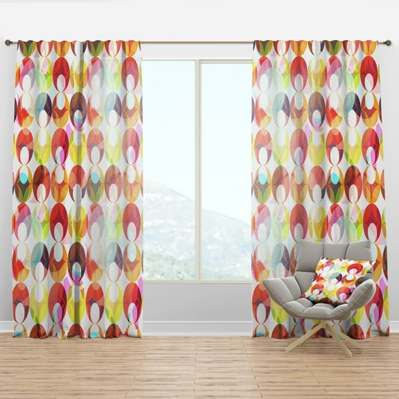 Designart 'Colorful Circles With Abstract Pattern' Modern Curtain Panel