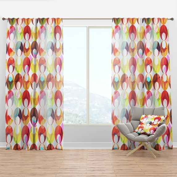 Designart 'Colorful Circles With Abstract Pattern' Modern Curtain Panel