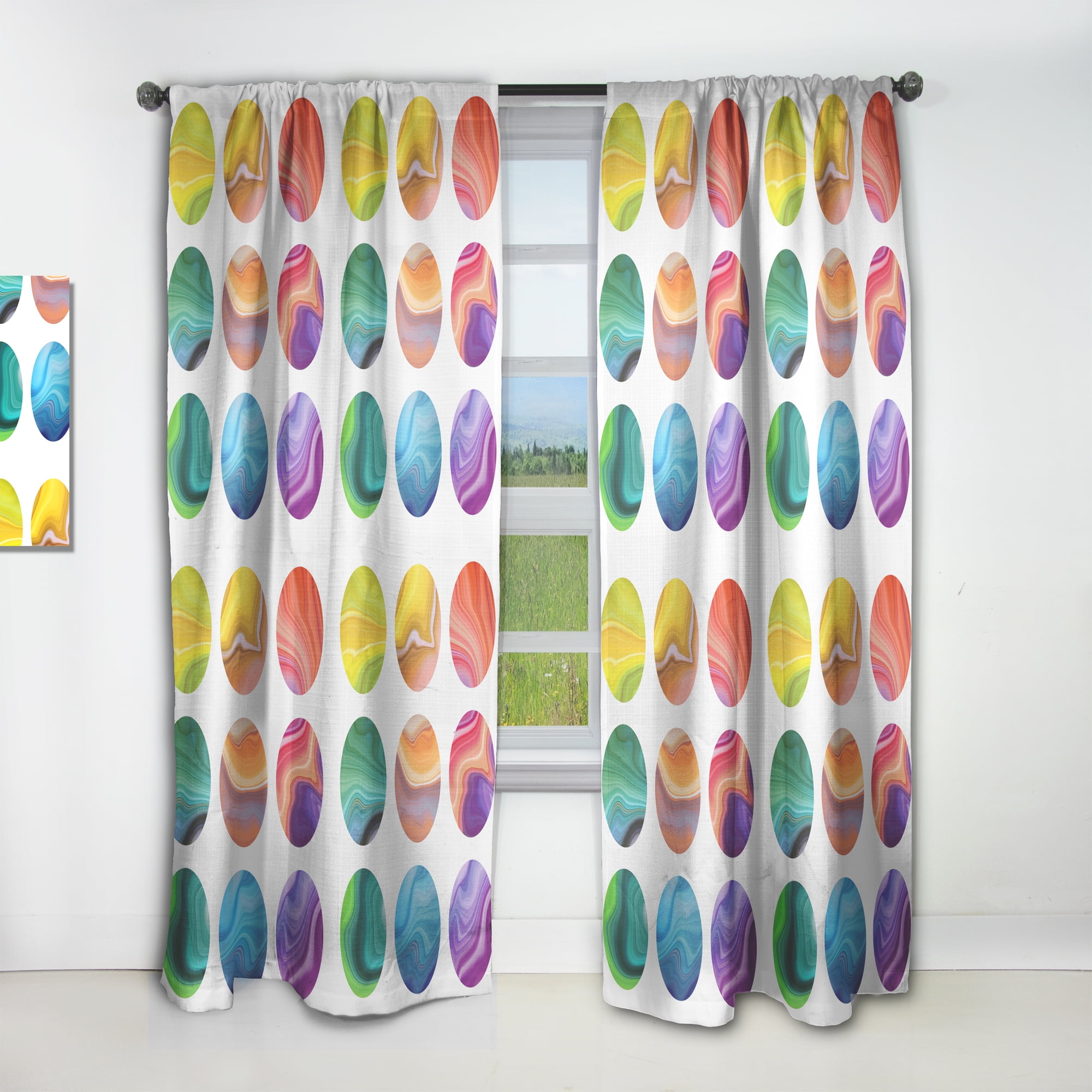 Designart 'Colorful Circular Dance I' Modern Curtain Panel