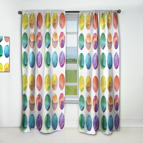 Designart 'Colorful Circular Dance I' Modern Curtain Panel