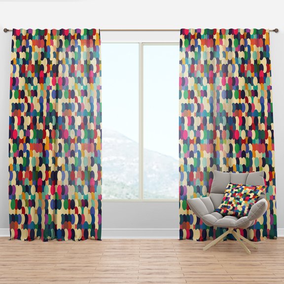 Designart 'Colorful Circular Dance VII' Modern & Contemporary Curtain Panel