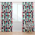 thumbnail image 1 of Designart 'Colorful Circular Dance XI' Mid-Century Modern Blackout Curtain Panel, 1 of 4