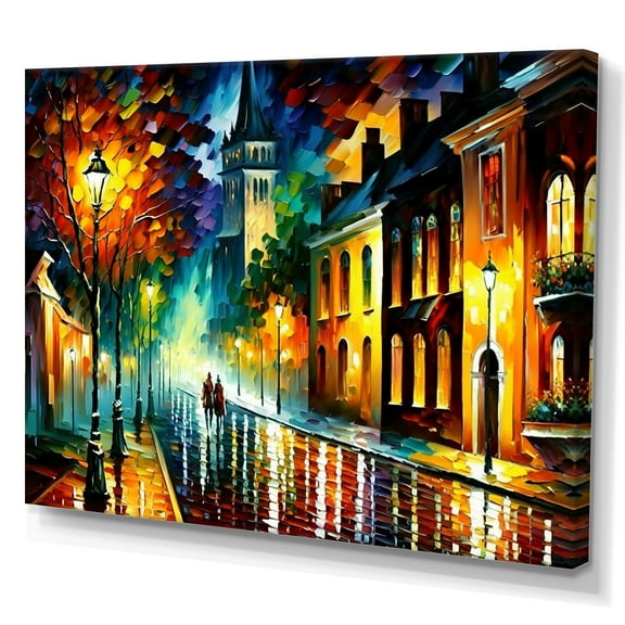 Designart Colorful City Vibrant Radiant I Canvas Wall Art
