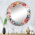 thumbnail image 1 of Designart "Colorful Contrasts Mid Century Modern Art IV" Abstract Round Wall Mirror - Mid-century Oval Printed Decorative Oversized Mirror - Multiple Color Options, 1 of 4