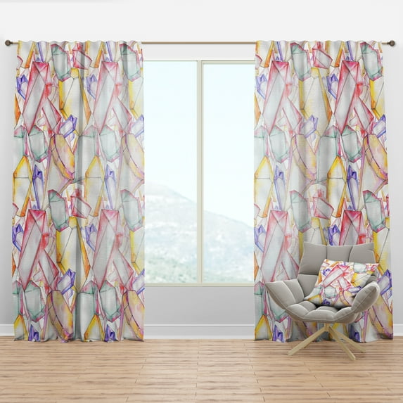 Designart 'Colorful Diamond Jewelry Rock Mineral' Modern & Contemporary Curtain Panel
