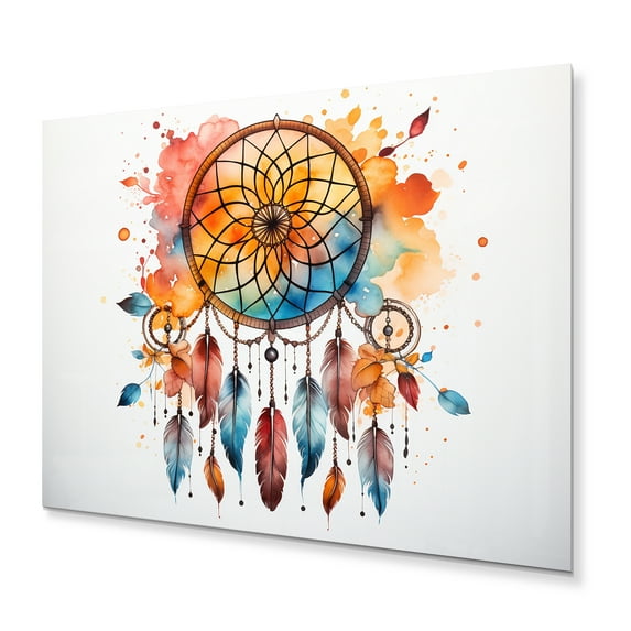 Designart "Colorful Dreamcatcher Minimalist euphony" Spiritual Metal Art Print