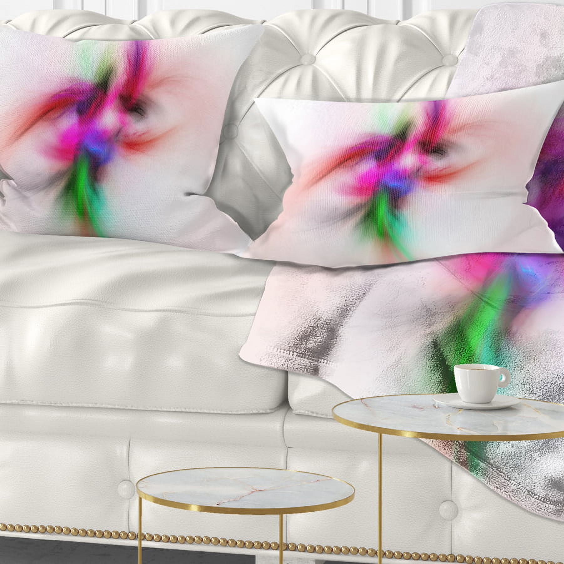 Designart Colorful Electromagnetic Field - Abstract Throw Pillow - 12x20