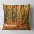 thumbnail image 1 of Designart Colorful Fall Forest with Fallen Leaves - Modern Forest Throw Pillow - 18x18, 1 of 4