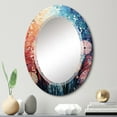 thumbnail image 1 of Designart "Colorful Fireworks Charm Pointillism II" Fireworks Round Wall Mirror - Modern Oval Printed Decorative Oversized Mirror - Multiple Color Options, 1 of 4