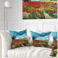thumbnail image 1 of Designart Colorful Flower Fields - Landscape Painting Throw Pillow - 16x16, 1 of 5