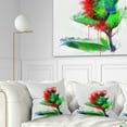 thumbnail image 1 of Designart Colorful Flower Stem with Splashes - Floral Throw Pillow - 16x16, 1 of 5