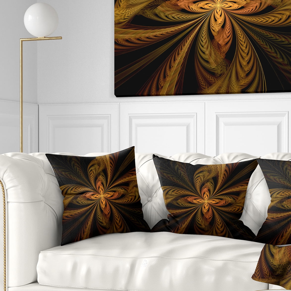 Designart Colorful Fractal Flower Pattern - Contemporary Throw Pillow - 18x18