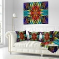 thumbnail image 1 of Designart Colorful Fractal Stained Glass - Abstract Throw Pillow - 18x18, 1 of 1