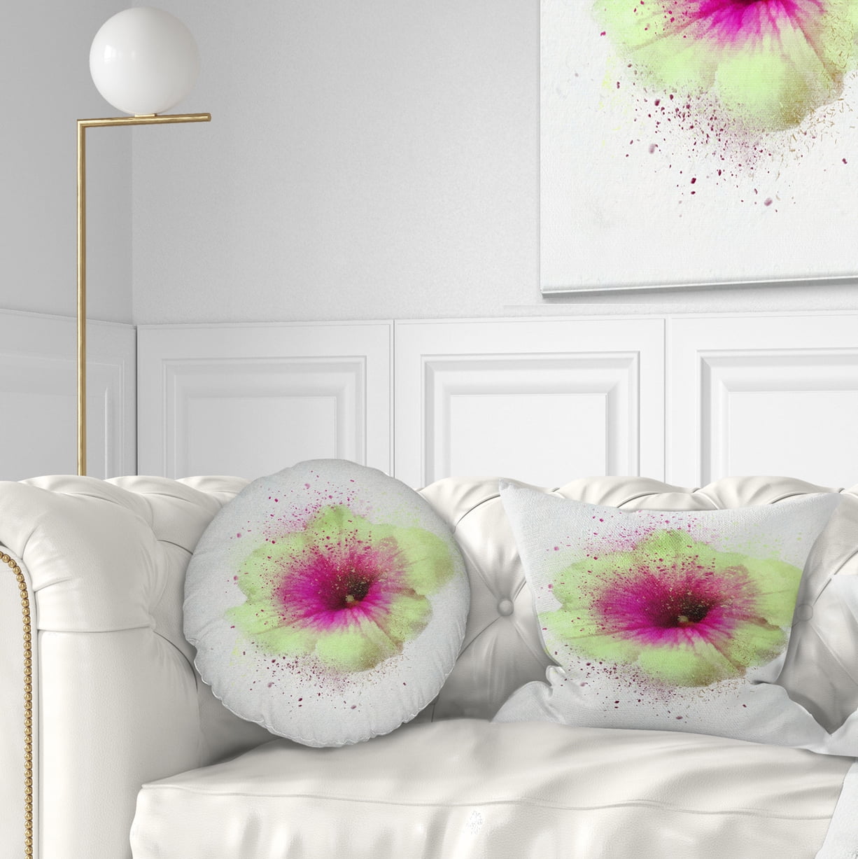 Designart Colorful Gentiana Alpina Watercolor - Floral Throw Pillow - 12x20