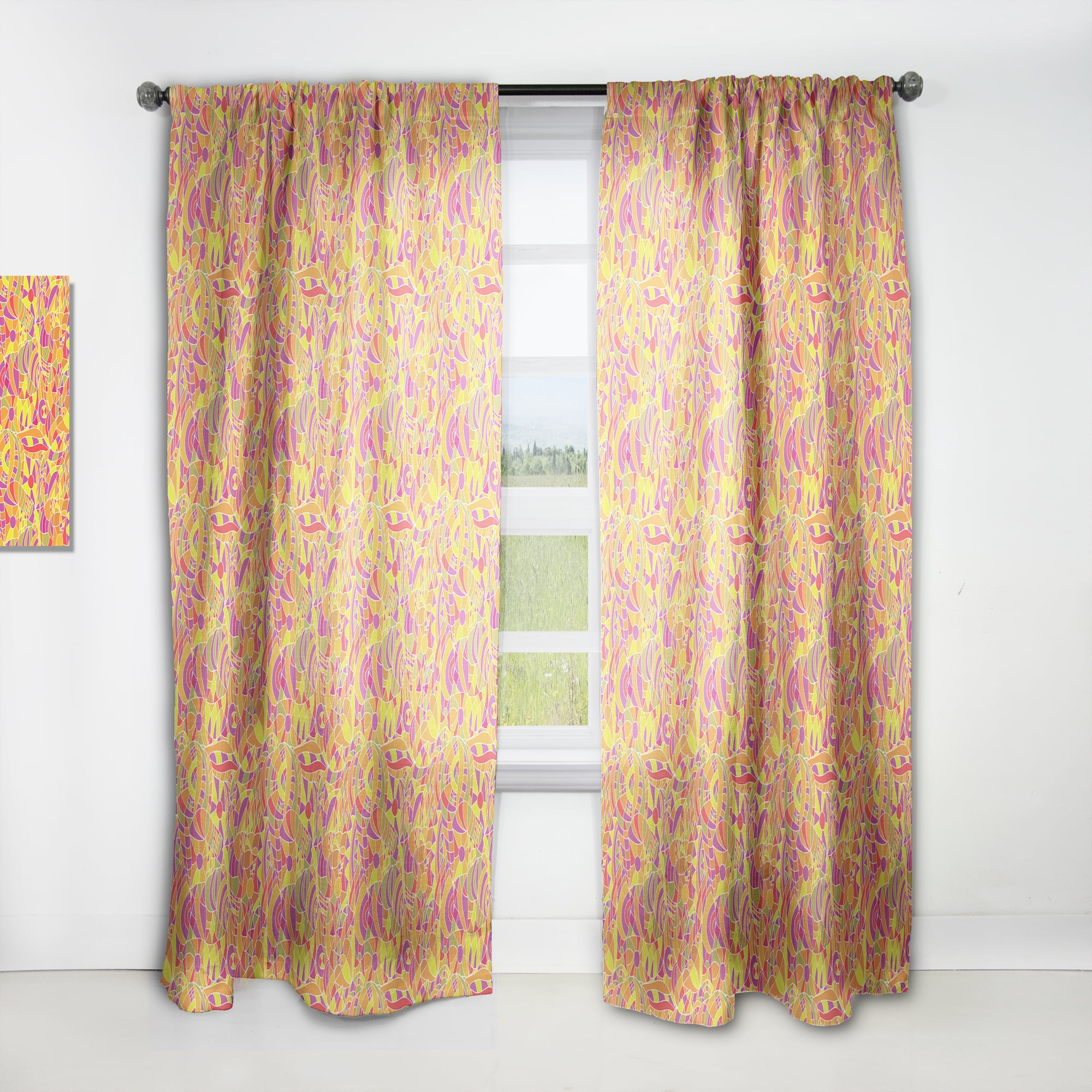 Designart 'Colorful Geomatric Pattern' Modern & Contemporary Curtain Panel