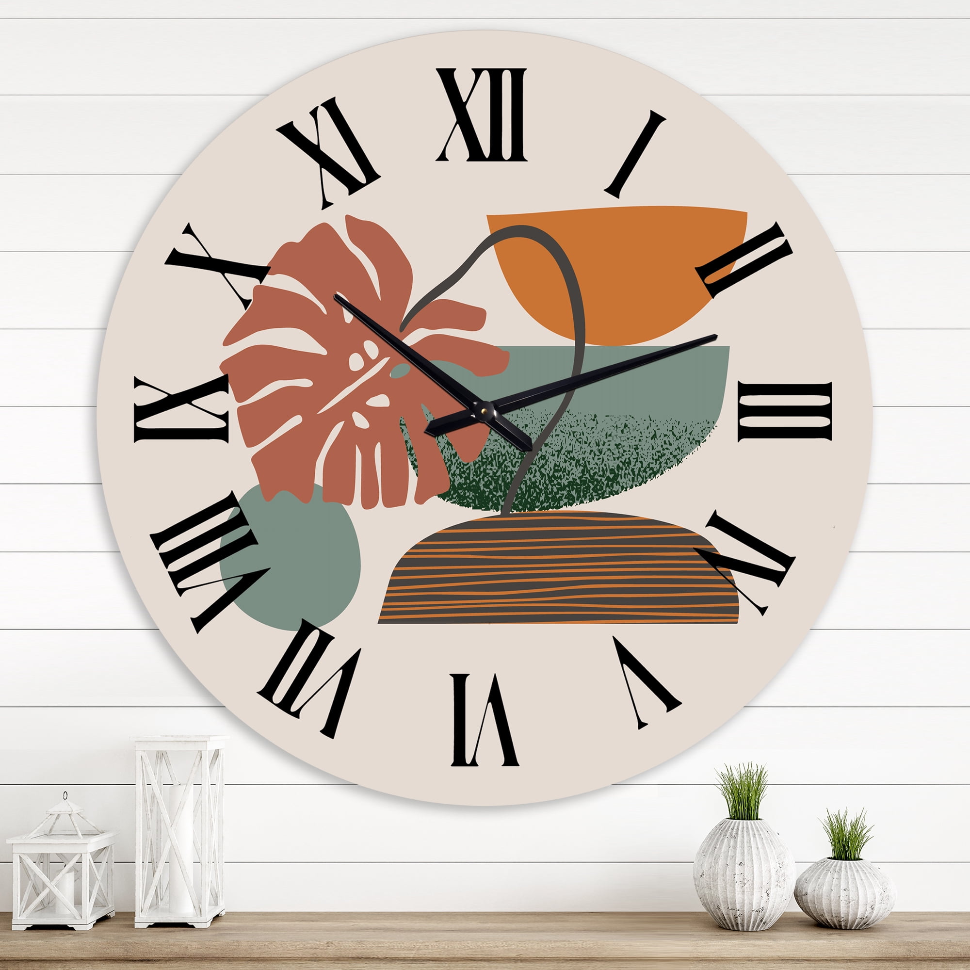 Designart 'Colorful Geometric Abstract Art Collage Iii' Modern Wall Clock