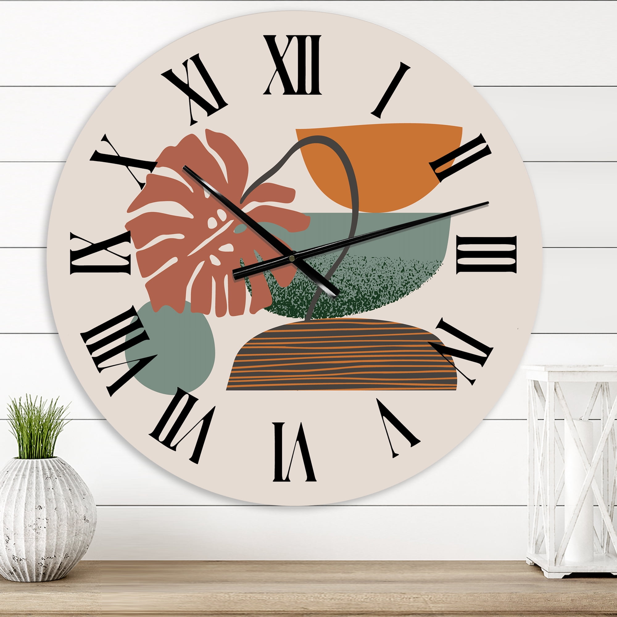Designart 'Colorful Geometric Abstract Art Collage Iii' Modern Wall Clock