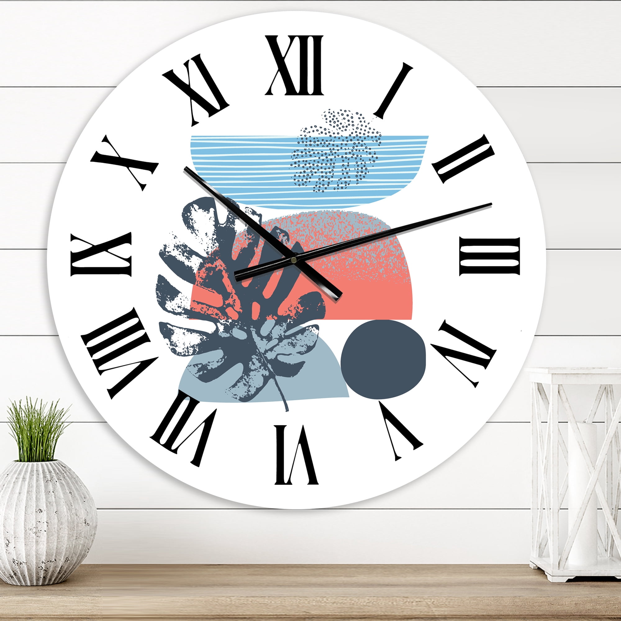 Designart 'Colorful Geometric Abstract Art Collage Iv' Modern Wall Clock