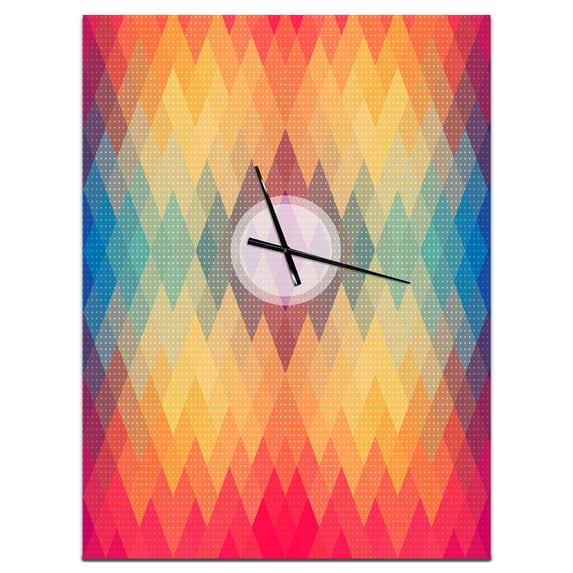Designart 'Colorful Geometric Pattern' Modern Wall Clock